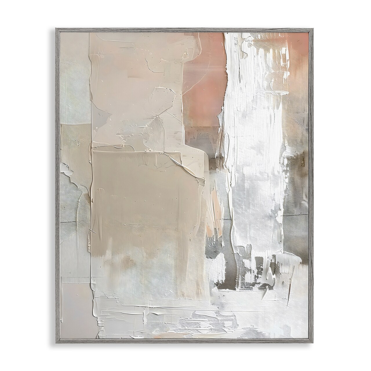 Stupell Industries Subtle Blush Abstract Framed Giclee, design by Riley B